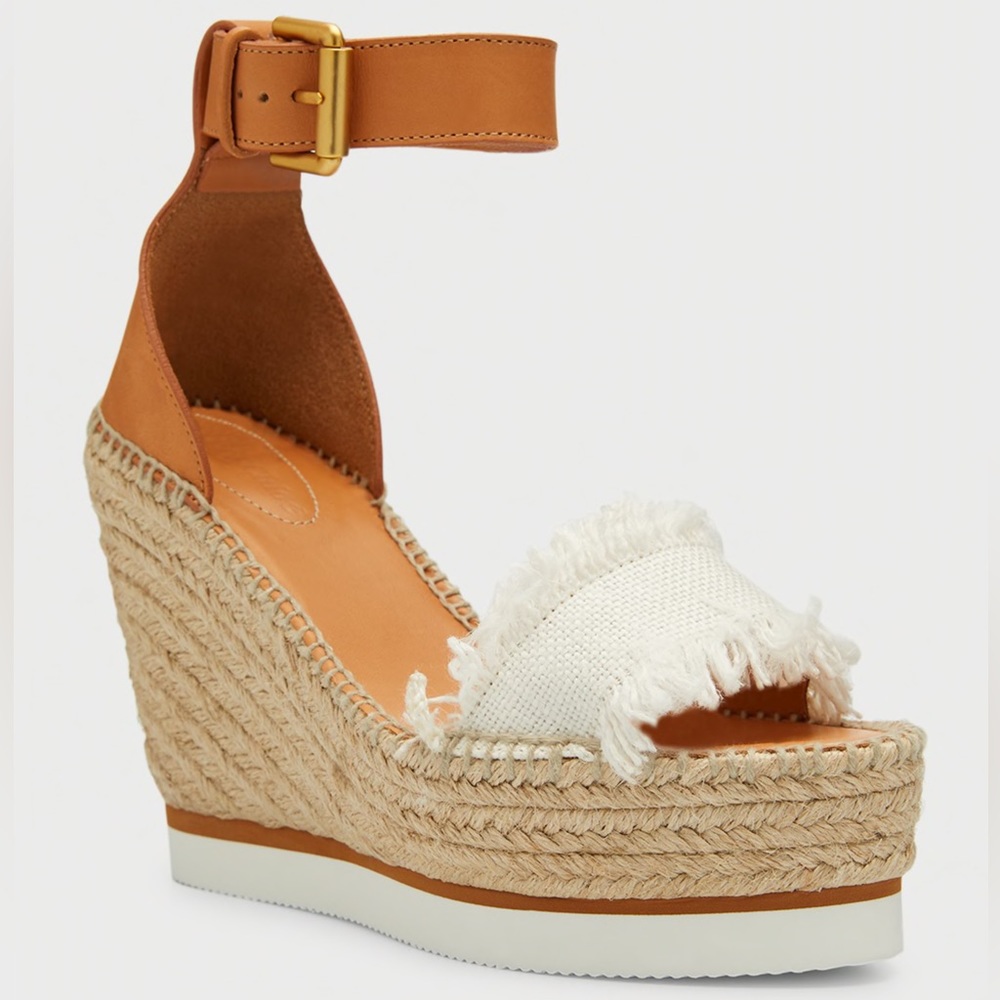 See by Chloe glyn fringed espadrille wedge